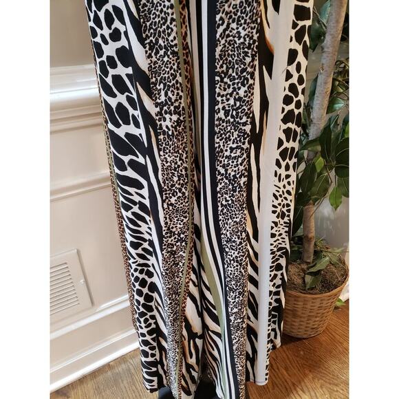 Women's Jumpsuit Multicolor Animal Print Strapless Flared Leg Cutout V XL - Picture 11 of 14